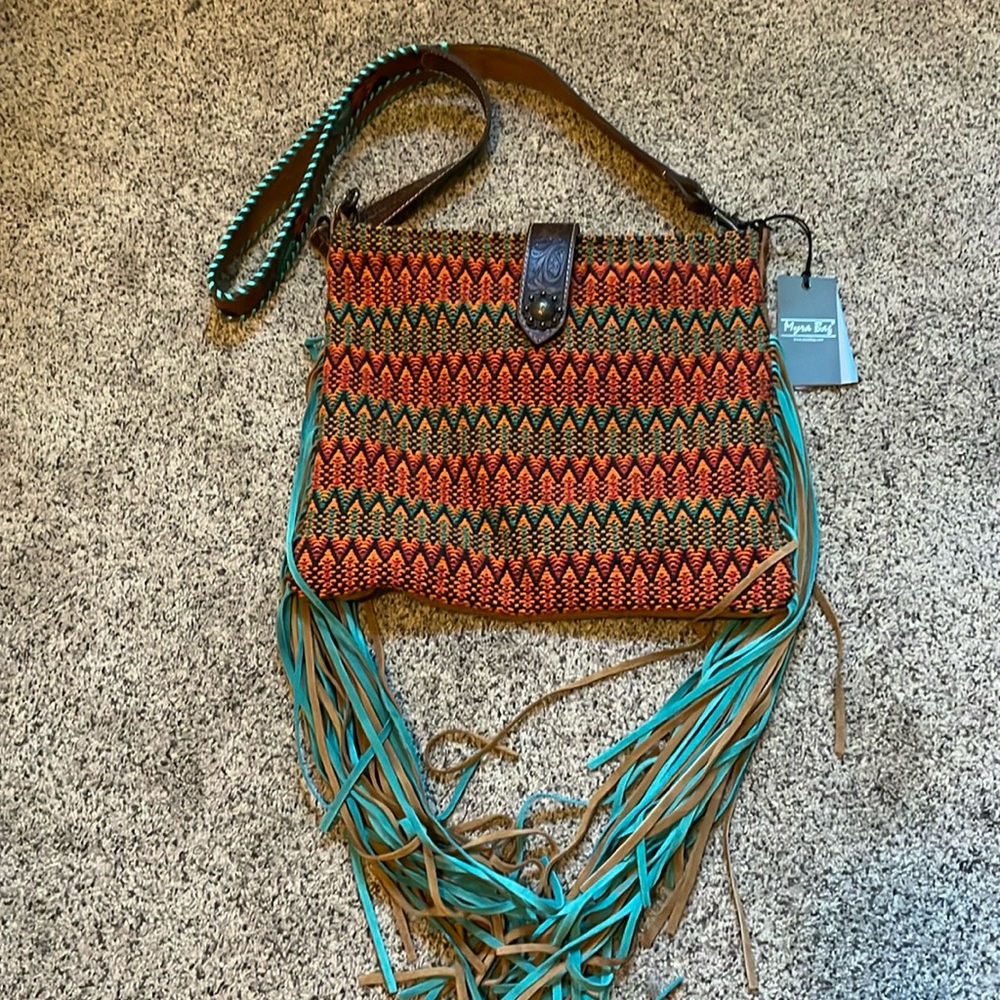 NWT Myra bag with fringe cornelian flames shoulder bag